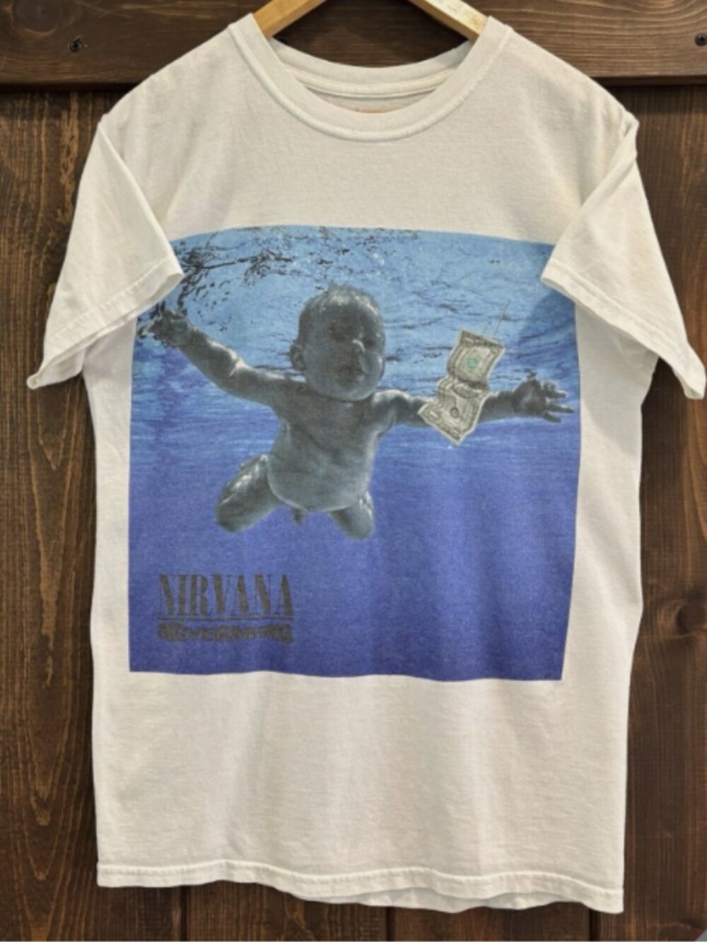 Vintage Nirvana 'Nevermind' Album Graphic Cream T-Shirt